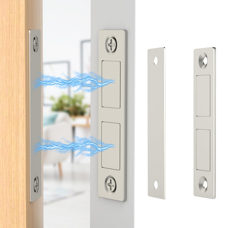 Jiayi 30 Lb Cabinet Door Magnets  2 Pack Magnetic Drawer Catch Heavy Duty Kitchen Magnets Closures  Screw on Door Magnetic Catch Cupboard Double Magnets Latch for Wardrobe Closet Door Closing - Image 1